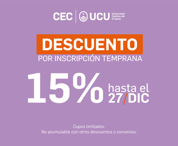 Descuentos por inscripción temprana cursos CEC